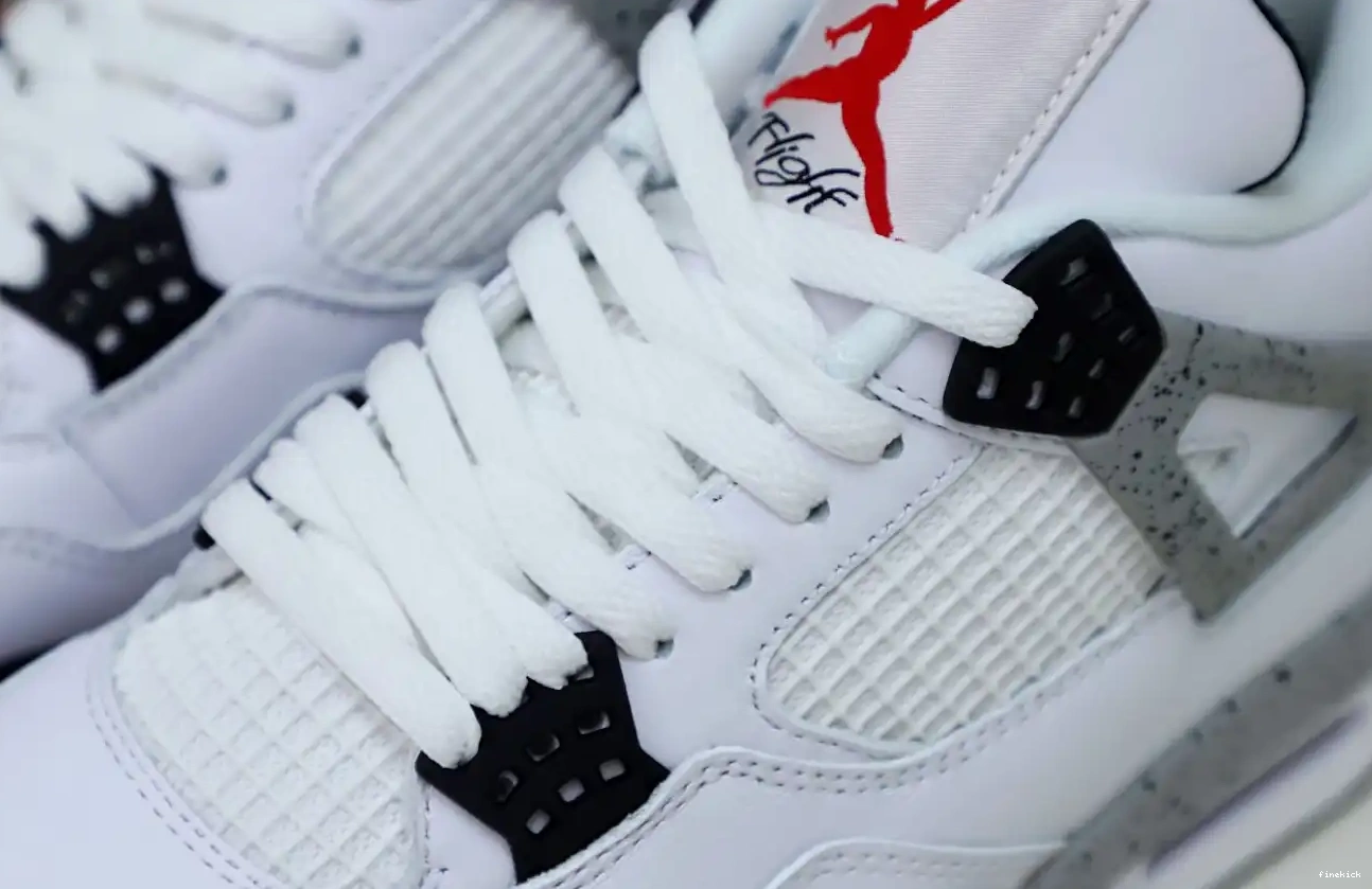 Retro White Jordan 4 Cement Air 0423